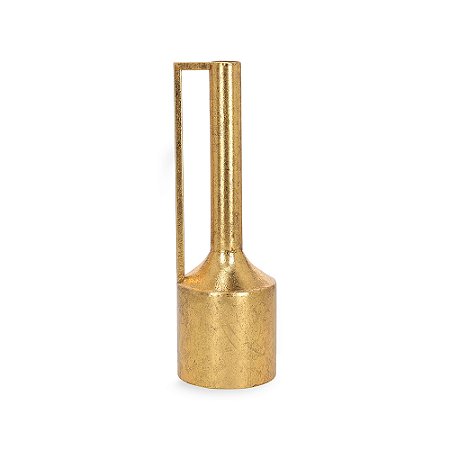 VASO EM METAL COM ALÇA GEOMETRICO DOURADO MART 40CM