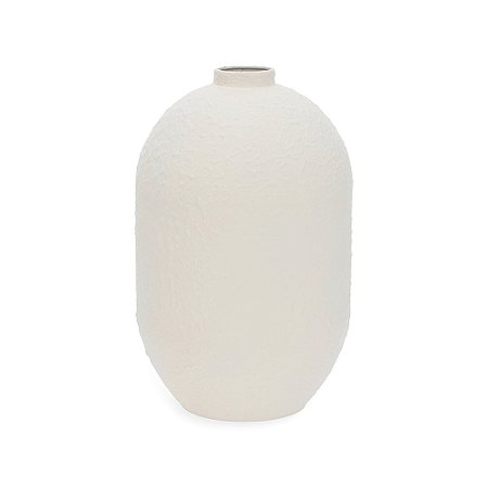 VASO EM METAL RUSTICO BRANCO MART 38CM