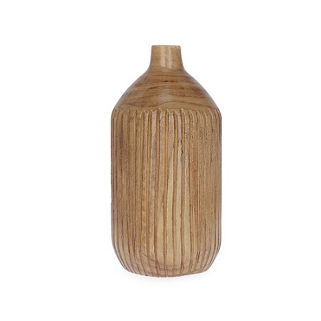 VASO EM MADEIRA TORNEADA MARROM MART 49CM