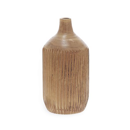 VASO EM MADEIRA MARROM MART 39CM