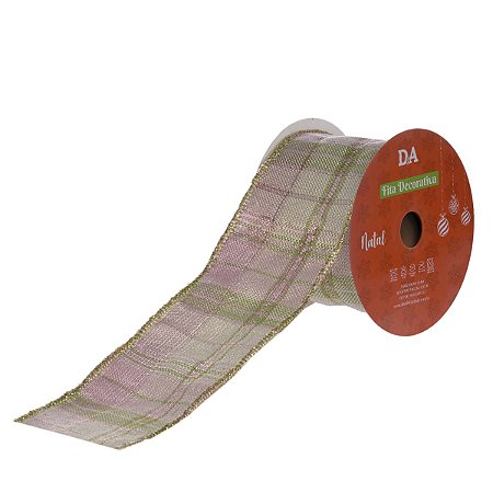 FITA  ARAMADA TECIDO XADREZ C/ COSTURA COLORIDO 6,3CMX9,14M