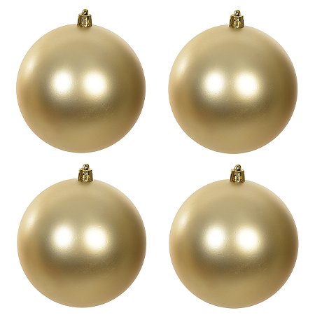 BOLAS NATALINA FOSCAS NO TUBO C/4 UN DOURADO 10CM FLORARTE