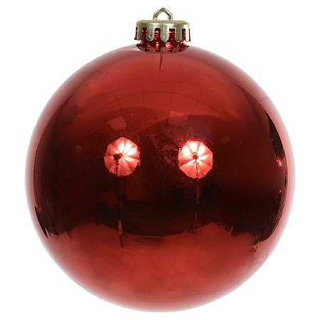 BOLA METALICA NO TUBO COM 1 UNIDADE VERMELHO 20CM FLORARTE