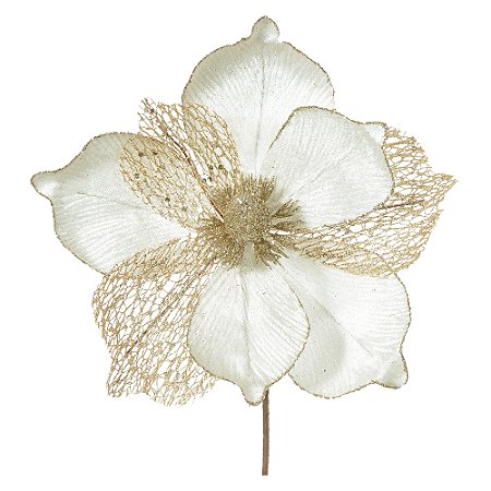 FLOR NATALINA MAGNOLIA CHAMPANHE 24CM FLORARTE