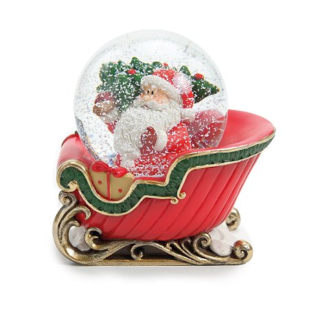 GLOBINHO DE AGUA NATALINO NOEL NO TRENO COM ARVORE 10CM