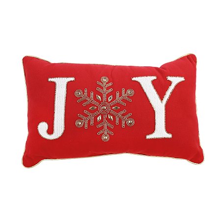 ALMOFADA NATALINA DECOR JOY VRM/BCO 50X30CM () C/1 UN