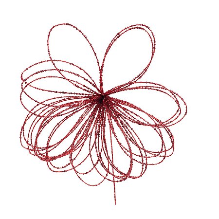 FLOR NATALINA DE METAL COM MICANGA VERMELHA 43CM