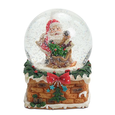 GLOBO DE AGUA NATALINO EM RESINA PAPAI NOEL