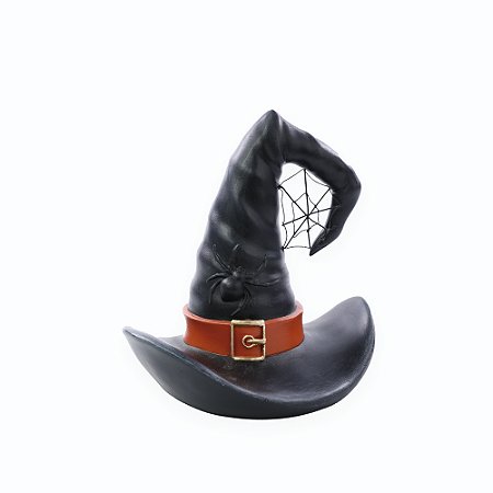 ENFEITE CHAPEU BRUXA SABRINA DECORATVO DE RESINA HALLOWEEN