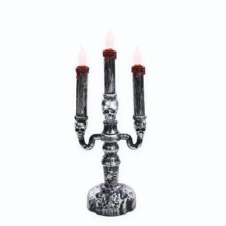 ENFEITE CANDELABRO ENFEITICADO COM LUZ C/1 UN HALLOWEEN