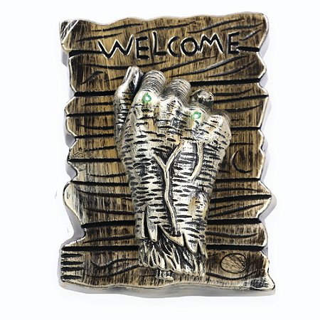 CAMPAINHA DECOR BATEDOR MAO DO FARAO SOM LUZ MOVIM HALLOWEEN