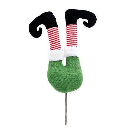 PICK PERNAS DE GNOMO NATALINO DECORATIVO VRD/PTO 60CM