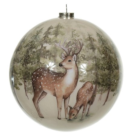 BOLA DECORADA RUSTICA BEGE 10CM FLORARTE - 1UN