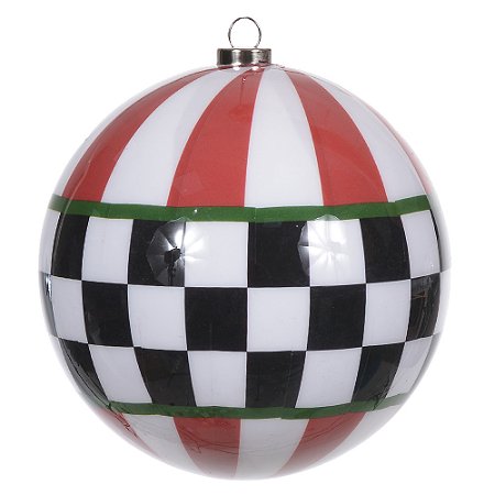 BOLA DECORADA NATAL COLORIDO 10CM FLORARTE - 1UN