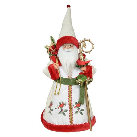 PAPAI NOEL NATAL EM PE BEGE E VERMELHO 45CM FLORARTE