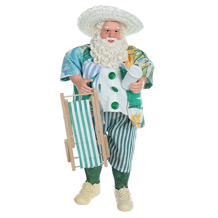PAPAI NOEL PRAIANO COLECIONAVEL EM RESINA 27,5CM FLORARTE