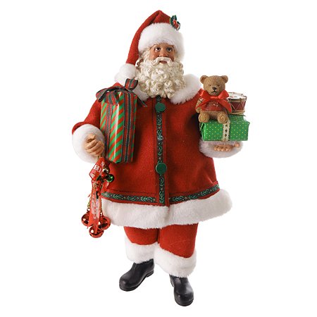 PAPAI NOEL COLECIONAVEL DE RESINA COM PRESENTES 28CM