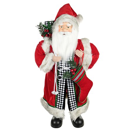 PAPAI NOEL NATAL EM PE COM BOTA NATALINA VERMELHO 45CM