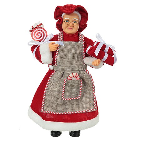 MAMAE NOEL CANDY EM PE VERMELHO 45CM FLORARTE