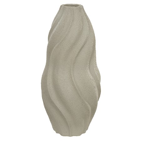 VASO DECOR CURVAS CERAMICA BEGE 45CM FLORARTE