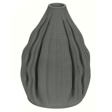 VASO DECORATIVO RISCATO CERAMICA 3D CHUMBO 26,3CM FLORARTE
