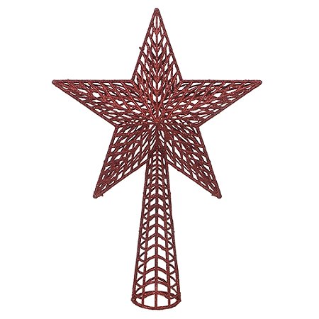 ENFEITE NATAL PONTEIRA ESTRELA VERMELHO 38X25X7CM FLORARTE