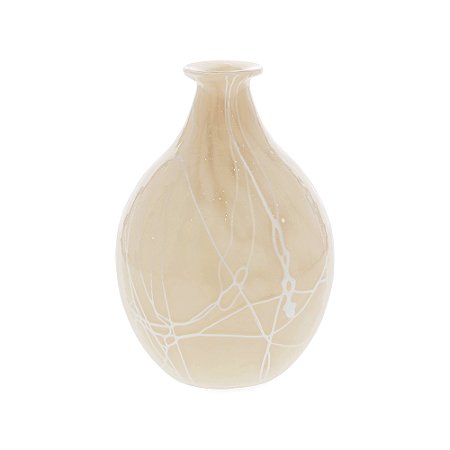 VASO EM VIDRO BEGE MART 23CM