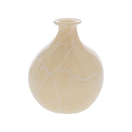 VASO EM VIDRO BEGE MART 16,5CM