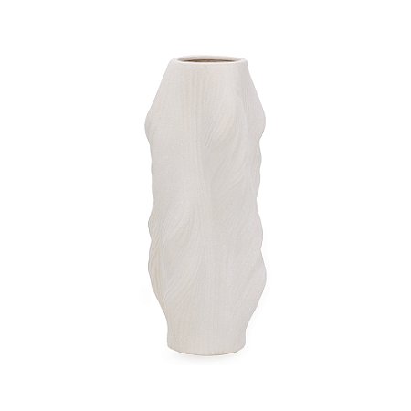 VASO EM CERAMICA OFF WHITE ONJDULADO MART 30cm