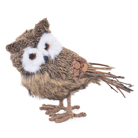 ENFEITE CORUJA NATALINA DECOR OKUL PALHA 1PC 30X20CM