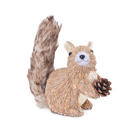 ENFEITE ESQUILO NATALINO DECOR PINHA TERRI 1PC 17CM