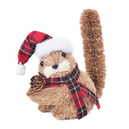 ENFEITE ESQUILO DECOR HAT AND SCARF 17CM