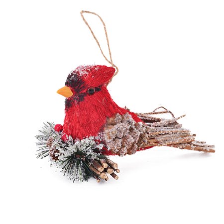 PASSARO NATALINO DECORATIVO VERMELHO 1PC 13CM