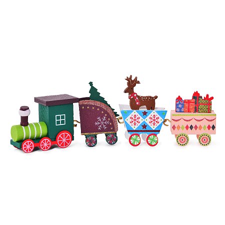 TREM DECORATIVO CANDY SORTIDO EM MADEIRA 20X5CM