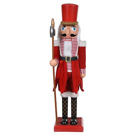 BONECO NATALINO QUEBRA NOZES EM PE 80CM VERMELHO E BRANCO