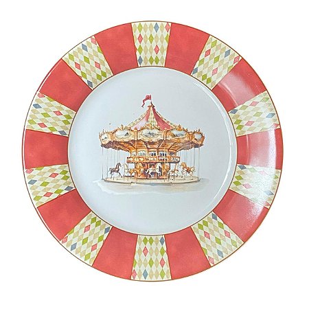 PRATO RASO CARROSSEL EM CERAMICA LUIZ SALVADOR