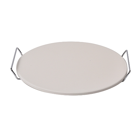 PEDRA PARA PIZZA KENYA COM SUPORTE EM AÇO INOX 33CM
