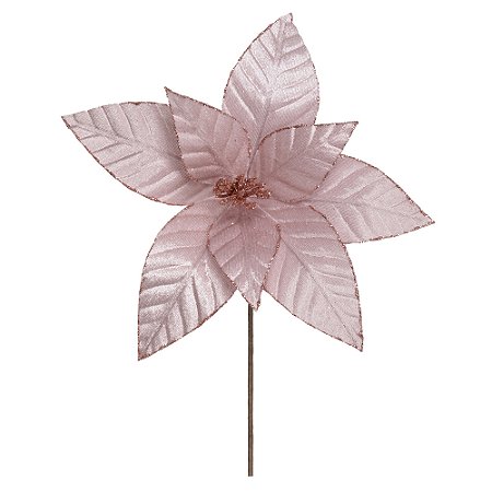 FLOR NATALINA BICO DE PAPAGAIO (ROSA CLARO) 35cm (FLORARTE)