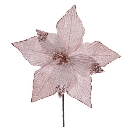 FLOR BICO DE PAPAGAIO ROSA CLARO NATALINO 28CM FLORARTE