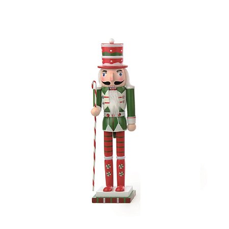 SOLDADO QUEBRA NOZES EM MADEIRA CANDY BOTA VERM 40cm C/1 UN