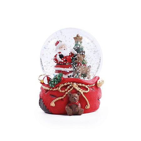 GLOBO AGUA NATALINO NOEL E RENA DECORATIVO CLR 9CM