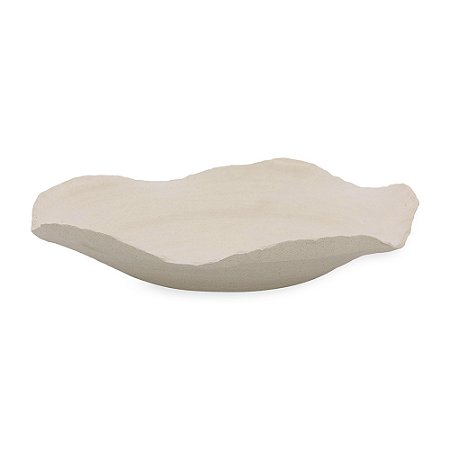 CENTRO DE MESA ORGANICO EM CERAMICA BEGE MART 37,5cm