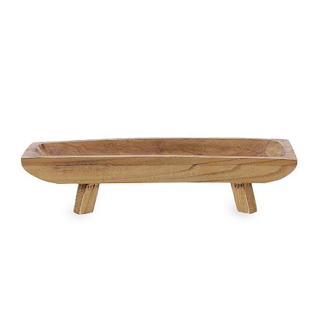 CENTRO DE MESA EM MADEIRA MARROM MART 52,5CM