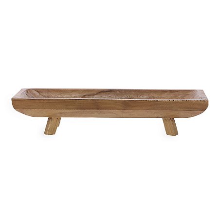 CENTRO DE MESA EM MADEIRA MARROM MART 64,5CM