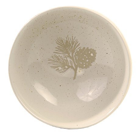BOWL DECORATIVO RUSTICO EM CERAMICA BEGE FLORARTE