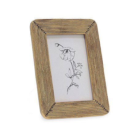 PORTA-RETRATOS EM POLIRRESINA - 10X15 DOURADO MART