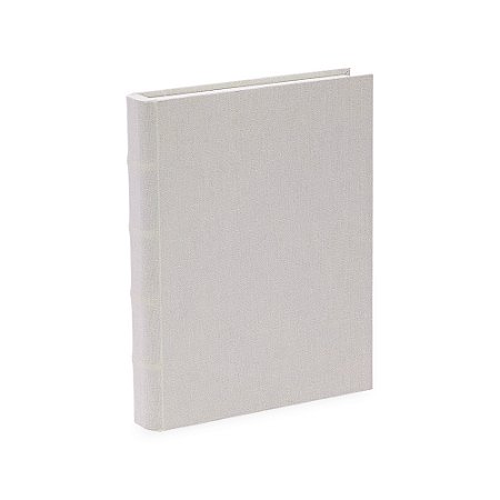 LIVRO-CAIXA EM MDF COM REVESTIMENTO EM LINHO OFF WHITE MART