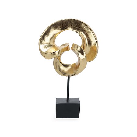 ESCULTURA ABSTRATA EM POLIRRESINA DOURADO MART