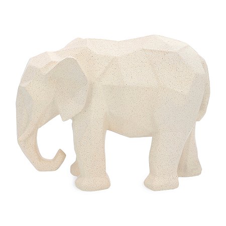 ESCULTURA ELEFANTE EM POLIRRESINA OFF WHITE MART