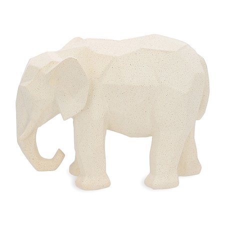 ESCULTURA ELEFANTE EM POLIRRESINA OFF WHITE MART